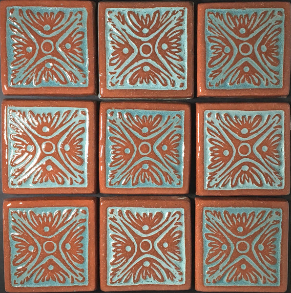 Exalt, Buffed Decos, 9 tiles<br/>Art Tile<br/>4" x 4"