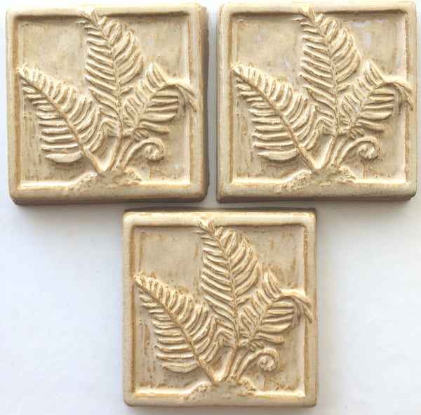 Ferns<br/>Art Tile<br/>4" x 4" (3 tiles)
