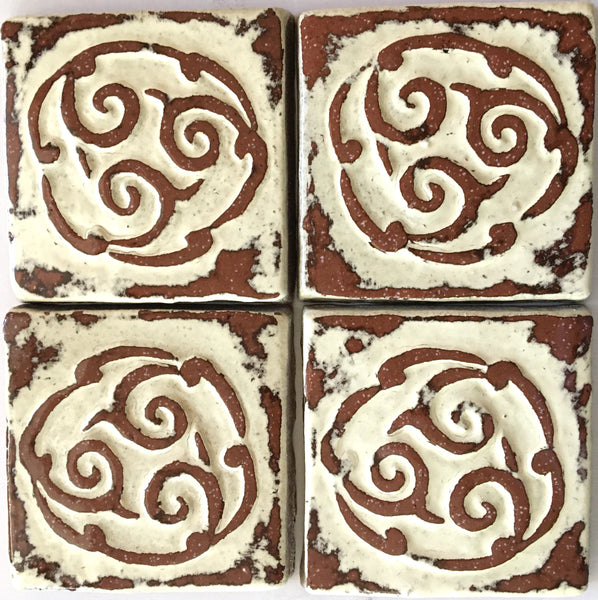 Circular Scroll<br/>Vintage<br/>3" x 3" (4 tiles per set)