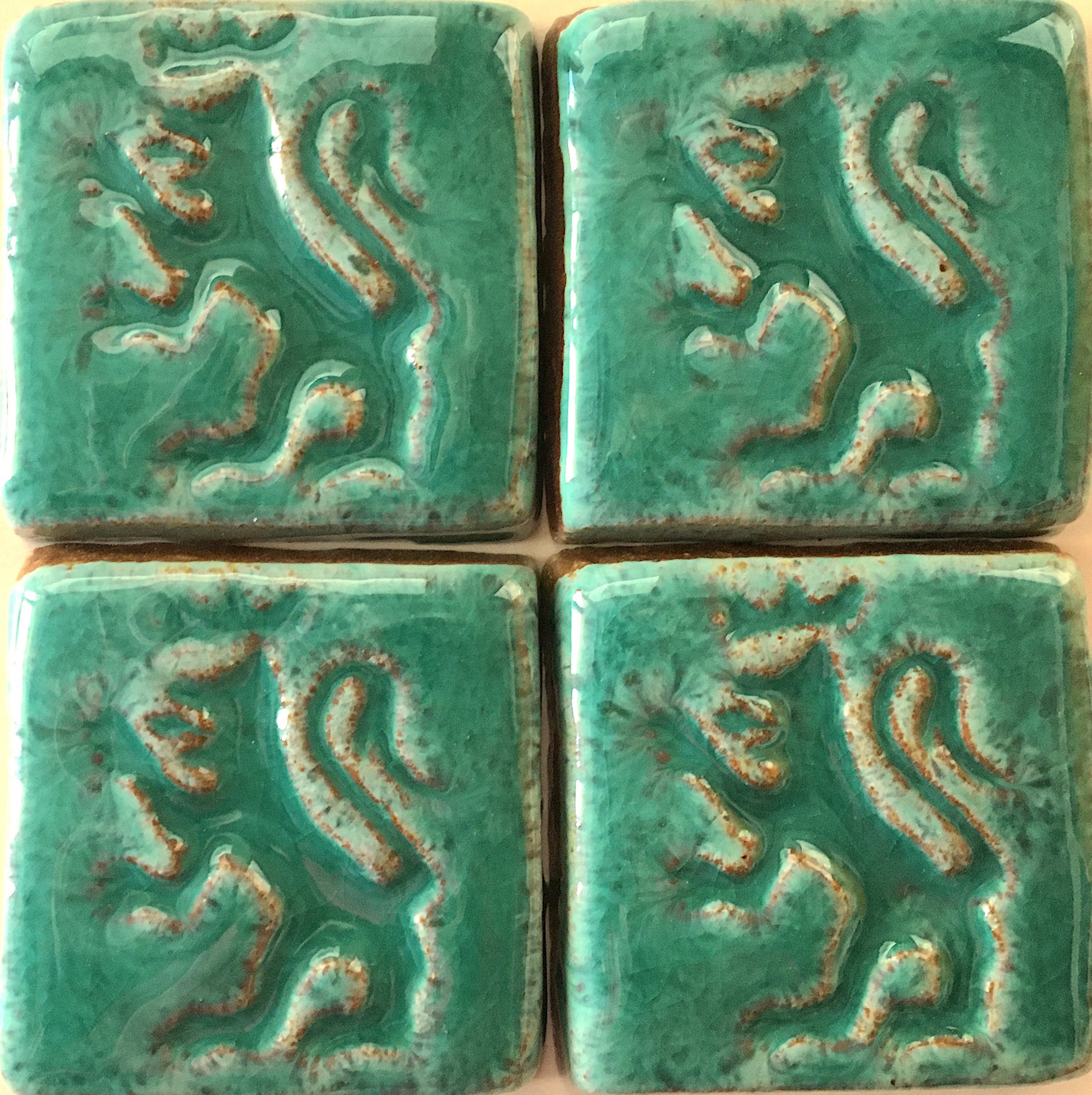 Crown Lion Art Tile 2.25" x 2.25" (4 tiles)
