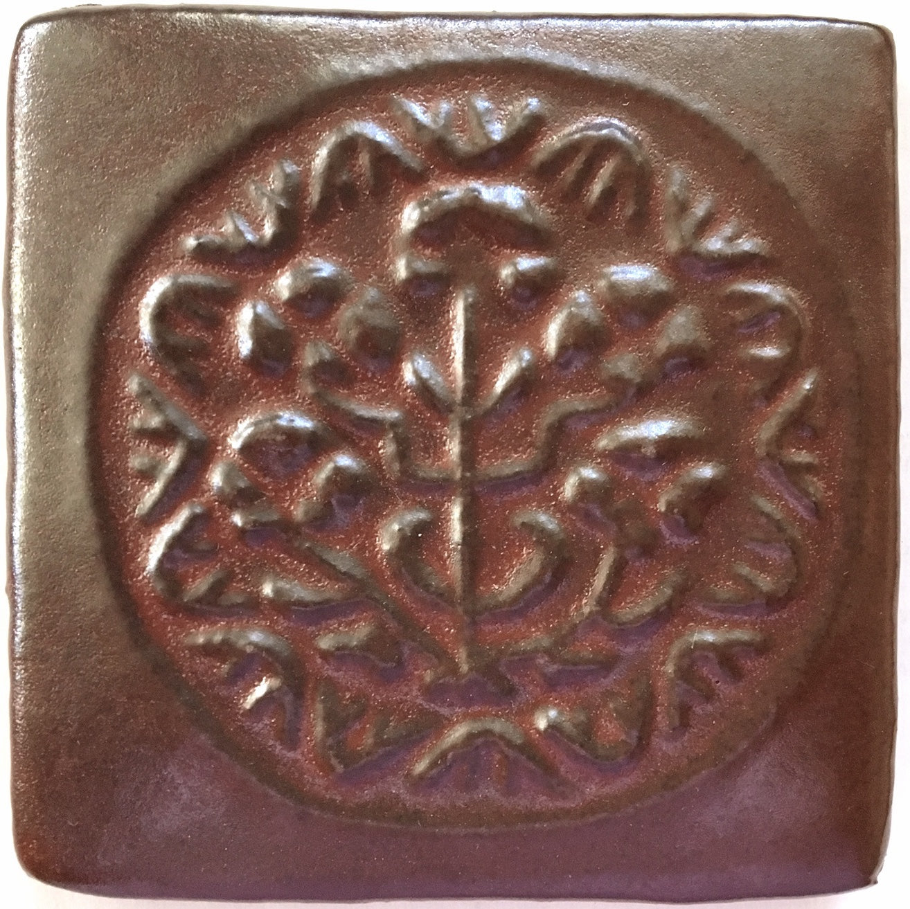 Circle of Flowers Art Tile 4" x 4" (2 tiles)