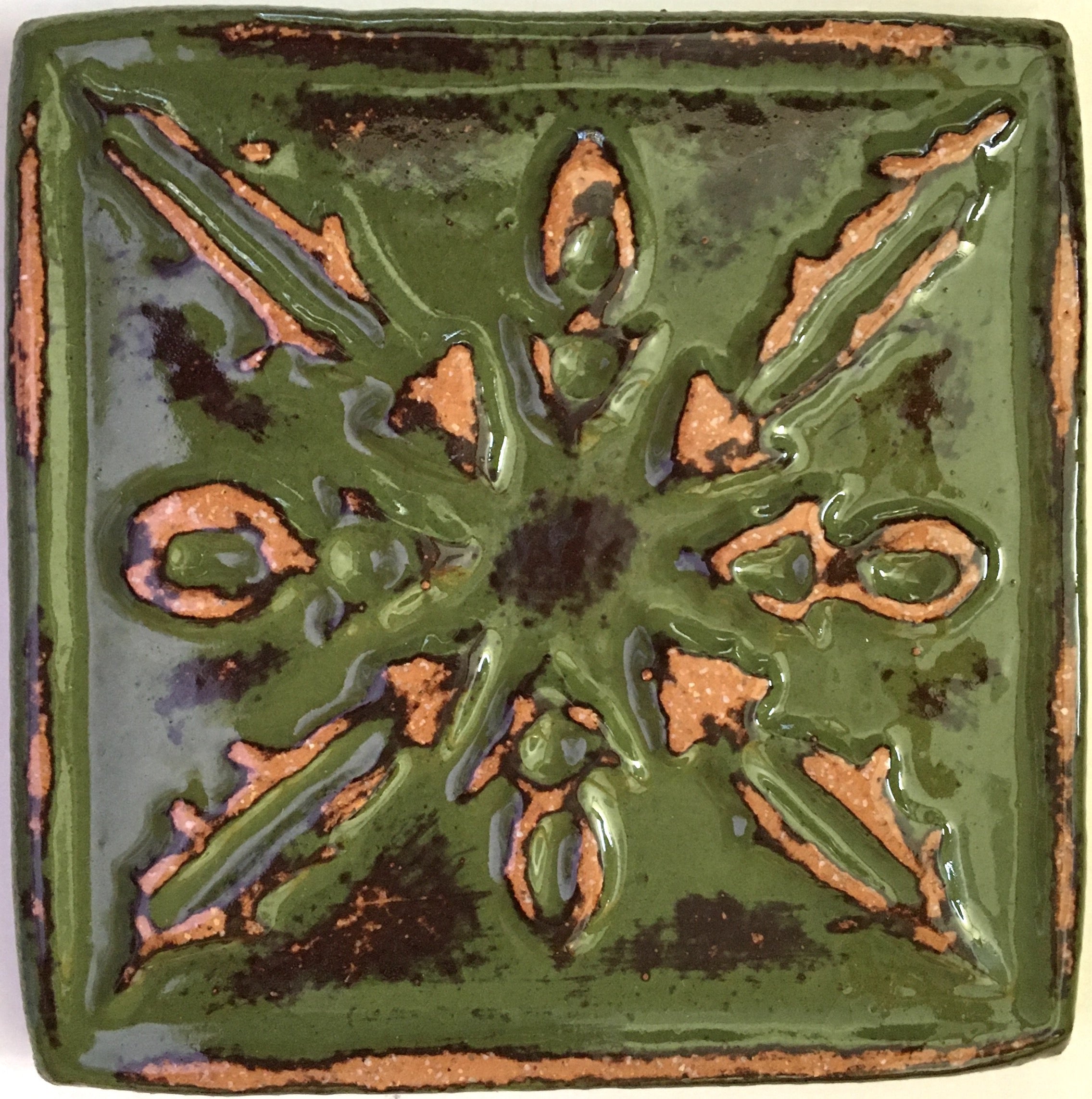 Engobe Snowflake Vintage 4" x 4"