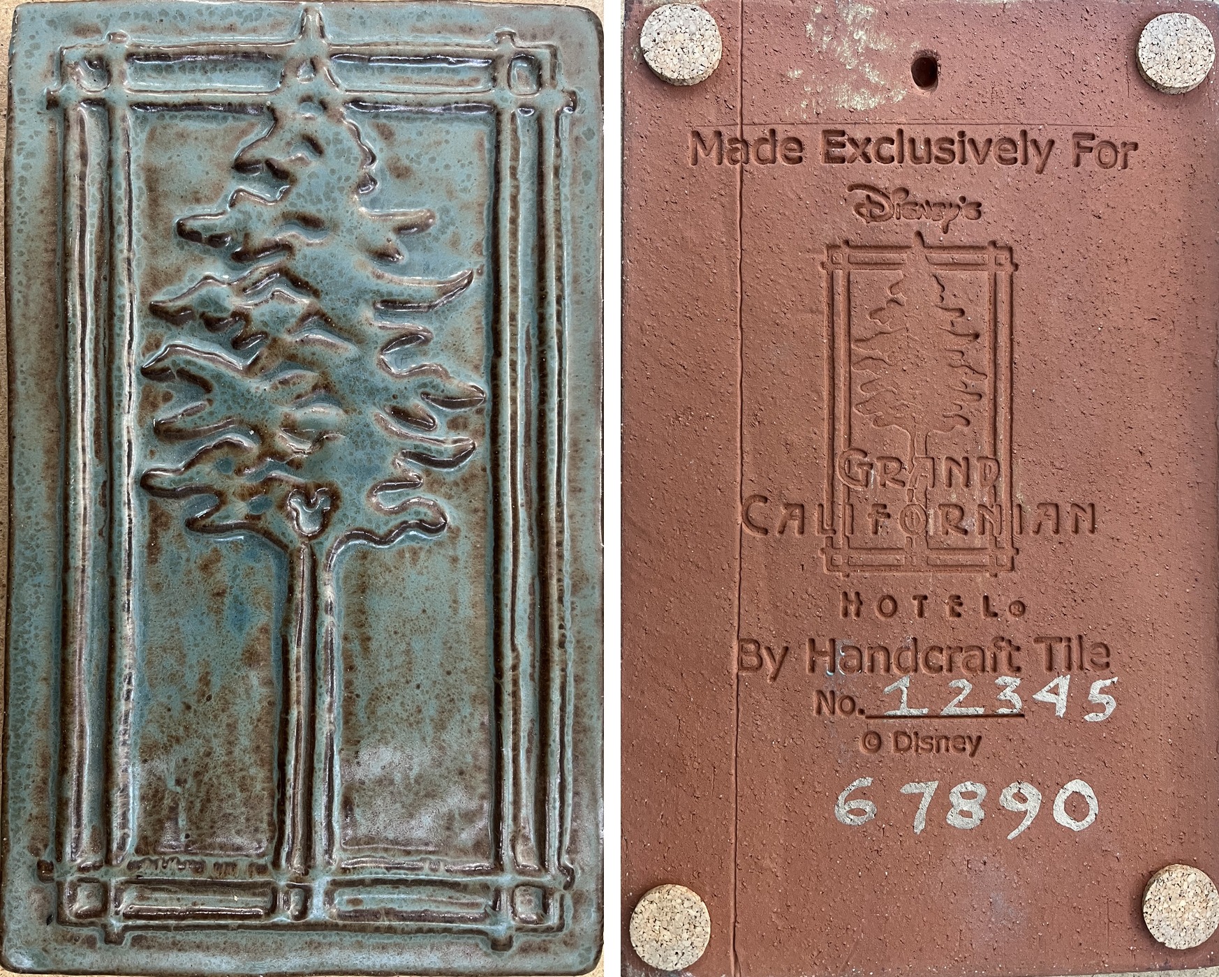Disney tile front and Handcraft Tile back mark
