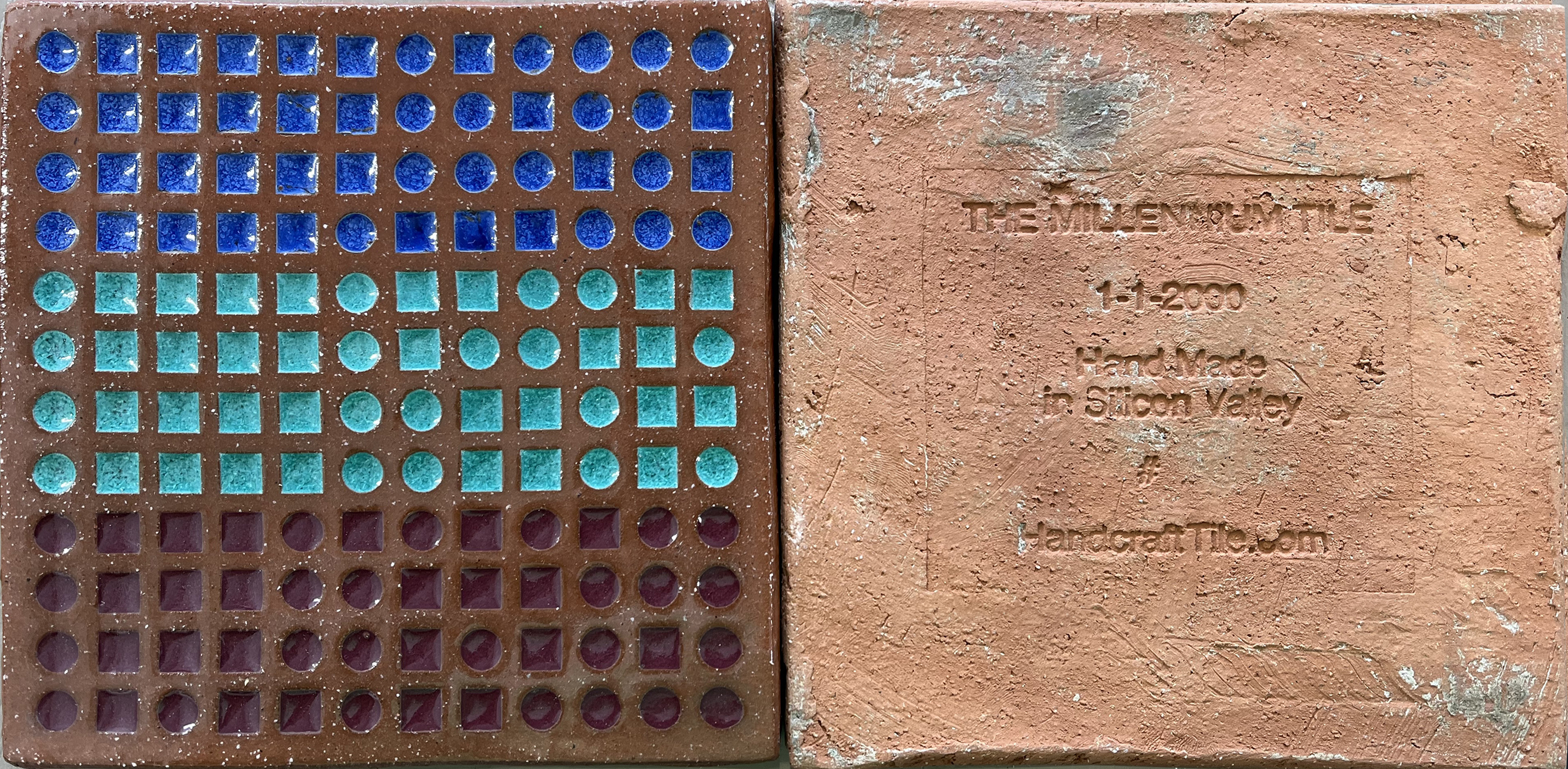 Tile front and The Milpitas Handcraft Tile back mark