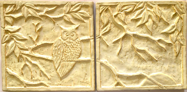 Night Owl, 2 Tiles<br/>Art Tile<br/>8.5" x 8.5"